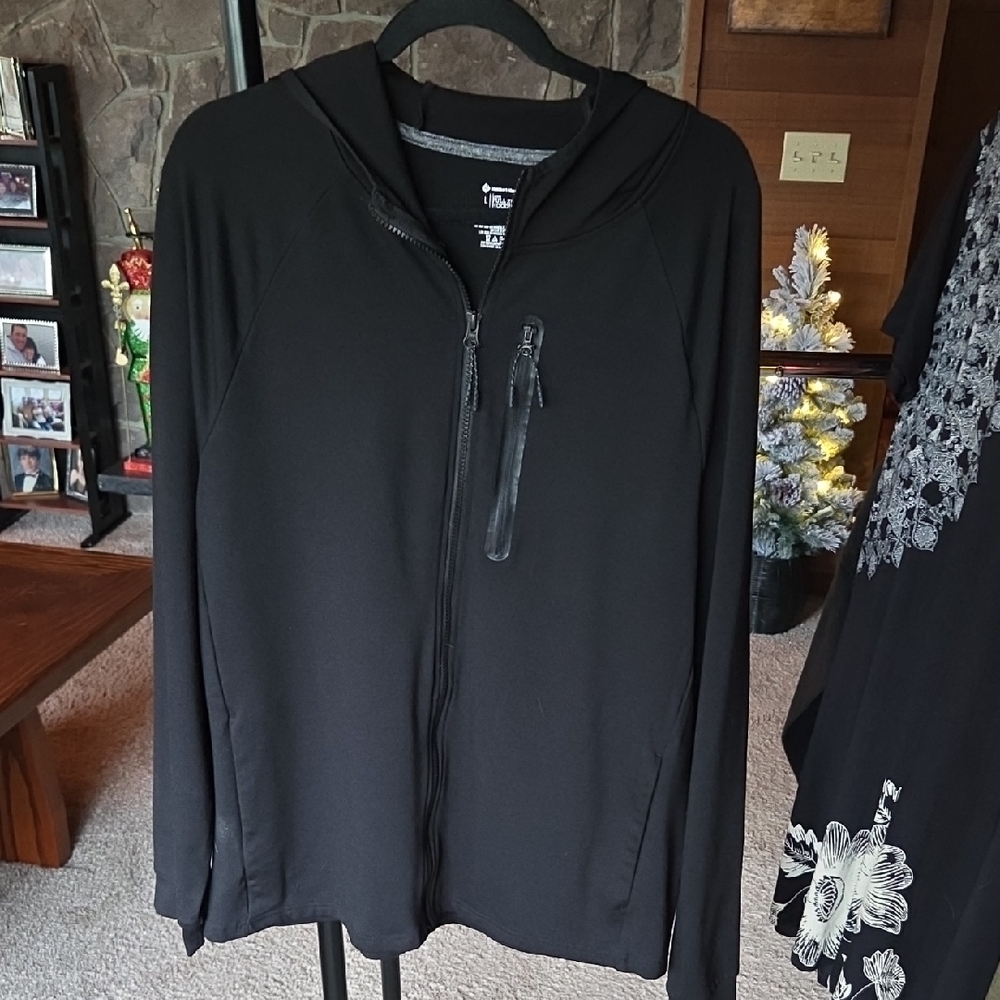 Men's Black Performance Jacket with Hood